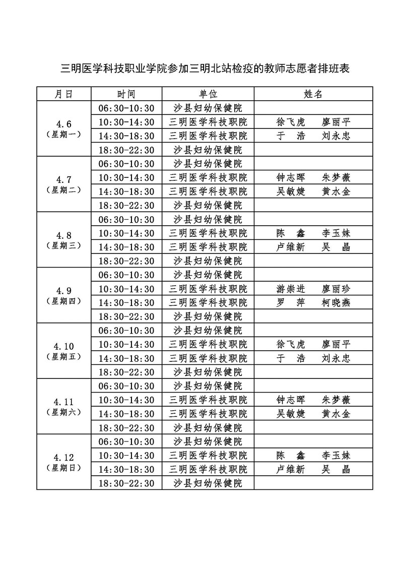 （4.6-4.12）醫(yī)護學(xué)院參加三明北站檢疫的教師志愿者排班表 .jpg